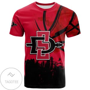 San Diego State Aztecs All Over Print T-shirt Men’s Basketball Net Grunge Pattern – NCAA