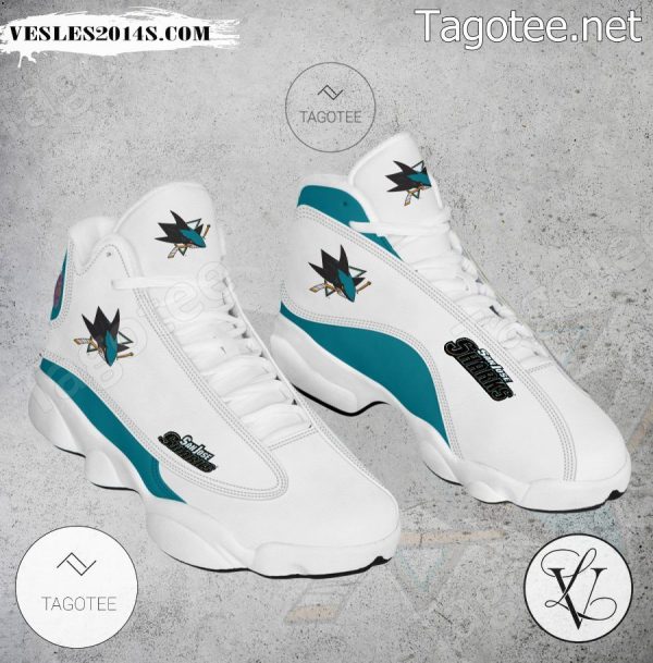 San Jose Sharks Logo Air Jordan 13 Shoes