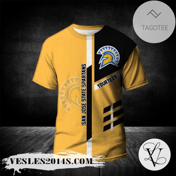 San Jose State Spartans Personalized Custom Text All Over Print T-shirt  – NCAA