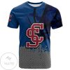 Santa Clara Broncos All Over Print T-shirt Men’s Basketball Net Grunge Pattern – NCAA