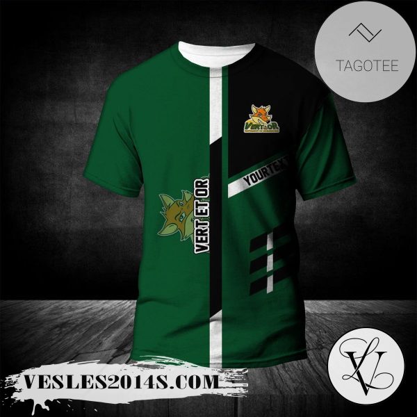 Sherbrooke Vert et Or T-Shirt Personalized Custom Text  – CA CIS