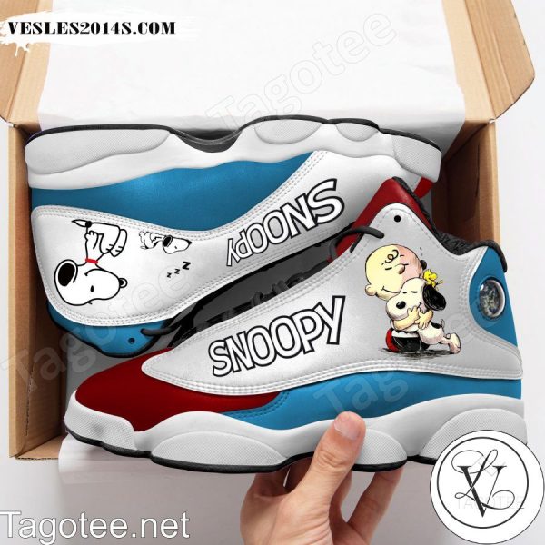 Snoopy White Blue Air Jordan 13 Shoes