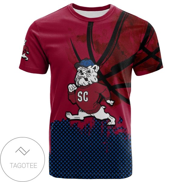 South Carolina State Bulldogs All Over Print T-shirt Men’s Basketball Net Grunge Pattern – NCAA