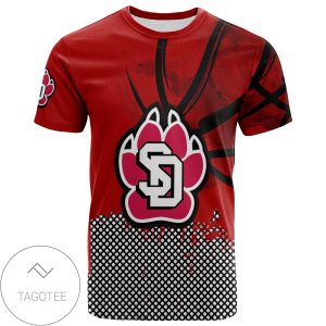 South Dakota Coyotes All Over Print T-shirt Men’s Basketball Net Grunge Pattern – NCAA