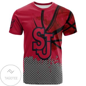 St. John’s Red Storm All Over Print T-shirt Men’s Basketball Net Grunge Pattern – NCAA