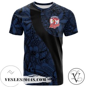 Sydney Roosters All Over Print T-shirt Polynesian   – NRL