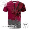 Temple Owls All Over Print T-shirt Men’s Basketball Net Grunge Pattern – NCAA