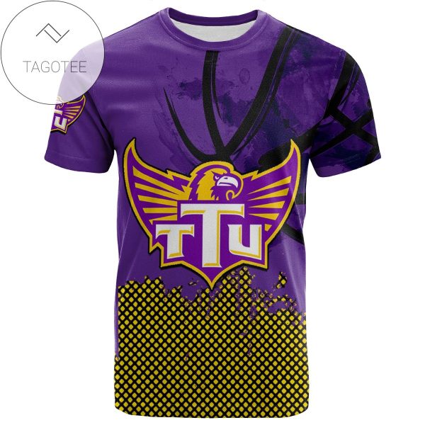 Tennessee Tech Golden Eagles All Over Print T-shirt Men’s Basketball Net Grunge Pattern – NCAA