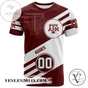 Texas A&M Aggies All Over Print T-shirt Sport Style Logo   – NCAA