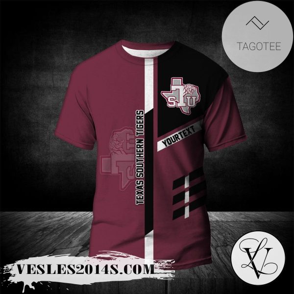 Texas Southern Tigers Personalized Custom Text All Over Print T-shirt  – NCAA