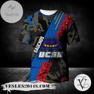 UC Santa Barbara Gauchos All Over Print T-shirt Sport Style Keep Go On  – NCAA