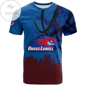 UMass Lowell River Hawks All Over Print T-shirt Men’s Basketball Net Grunge Pattern – NCAA