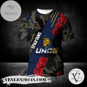 UNC Greensboro Spartans All Over Print T-shirt Sport Style Keep Go On  – NCAA