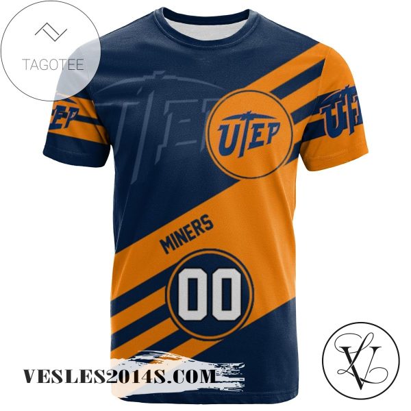 UTEP Miners All Over Print T-shirt Sport Style Logo   – NCAA