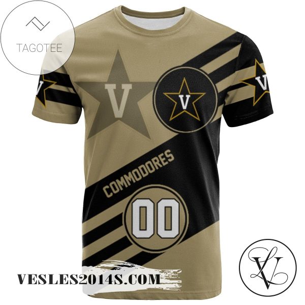 Vanderbilt Commodores All Over Print T-shirt Sport Style Logo   – NCAA