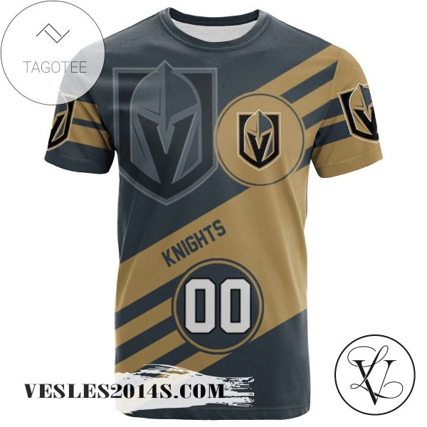 Vegas Golden Knights All Over Print T-shirt Sport Style Logo   – NHL