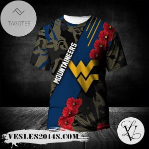 West Virginia Mountaineers All Over Print T-shirt Sport Style Keep Go On  – NCAA