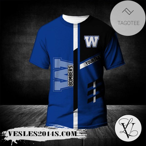 Winnipeg Blue Bombers T-Shirt Personalized Custom Text  – CA FOOTBALL