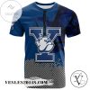 Yale Bulldogs All Over Print T-shirt Men’s Basketball Net Grunge Pattern – NCAA